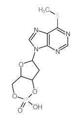 9H-Purine, 9-(2-deoxy-b-D-erythro-pentofuranosyl)-6-(methylthio)-,cyclic 3',5'-(hydrogen phosphate) (8CI) Structure