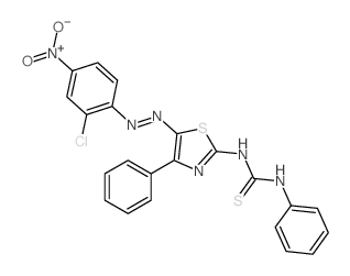 Thiourea,N-[5-[2-(2-chloro-4-nitrophenyl)diazenyl]-4-phenyl-2-thiazolyl]-N'-phenyl- picture