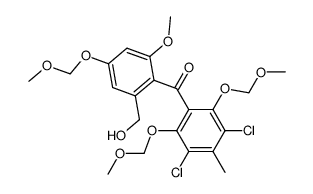 2-[2,6-bis(methoxymethoxy)-3,5-dichloro-4-methylbenzoyl]-3-methoxy-5-(methoxymethoxy)benzyl alcohol结构式