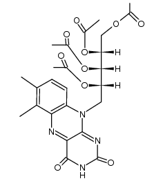 6,7-dimethyl-10-(tetra-O-acetyl-D-ribitol-1-yl)-10H-benzo[g]pteridine-2,4-dione Structure