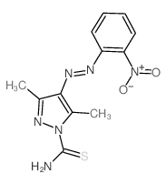 1H-Pyrazole-1-carbothioamide,3,5-dimethyl-4-[2-(2-nitrophenyl)diazenyl]- structure