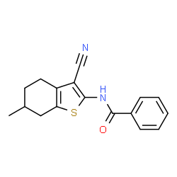 N-(3-cyano-6-methyl-4,5,6,7-tetrahydro-1-benzothien-2-yl)benzamide结构式