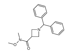 1-benzhydryl-N-methoxy-N-methylazetidine-3-carboxamide结构式