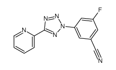 3-fluoro-5-(5-pyridin-2-yltetrazol-2-yl)benzonitrile Structure