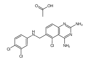 2,4-diamino-5-chloro-6-[(3,4-dichloroanilino)methyl]quinazoline monoacetate结构式