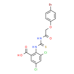 2-[[[[(4-BROMOPHENOXY)ACETYL]AMINO]THIOXOMETHYL]AMINO]-3,5-DICHLORO-BENZOIC ACID结构式