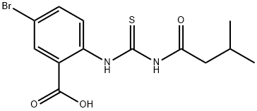 5-bromo-2-[[[(3-methyl-1-oxobutyl)amino]thioxomethyl]amino]-benzoic acid结构式