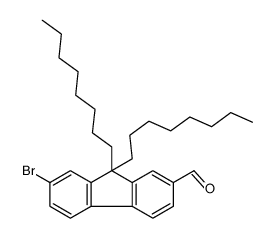 7-bromo-9,9-dioctylfluorene-2-carbaldehyde结构式