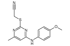 2-[4-(4-methoxyanilino)-6-methylpyrimidin-2-yl]sulfanylacetonitrile Structure