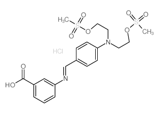 3-[[4-(bis(2-methylsulfonyloxyethyl)amino)phenyl]methylideneamino]benzoic acid Structure