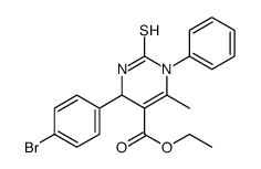 ethyl 6-(4-bromophenyl)-4-methyl-3-phenyl-2-sulfanylidene-1,6-dihydropyrimidine-5-carboxylate结构式
