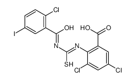 3,5-DICHLORO-2-[[[(2-CHLORO-5-IODOBENZOYL)AMINO]THIOXOMETHYL]AMINO]-BENZOIC ACID structure