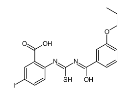 5-IODO-2-[[[(3-PROPOXYBENZOYL)AMINO]THIOXOMETHYL]AMINO]-BENZOIC ACID Structure