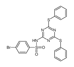 N-[4,6-bis(phenylsulfanyl)-1,3,5-triazin-2-yl]-4-bromobenzenesulfonamide Structure