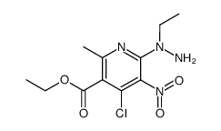 4-chloro-6-(N-ethyl-hydrazino)-2-methyl-5-nitro-nicotinic acid ethyl ester结构式