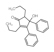 4-hydroxy-3,4-diphenyl-2,5-dipropyl-cyclopent-2-en-1-one结构式
