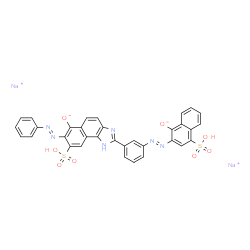 6-Hydroxy-2-[3-[(1-hydroxy-4-sodiosulfo-2-naphthalenyl)azo]phenyl]-7-phenylazo-1H-naphth[1,2-d]imidazole-8-sulfonic acid sodium salt结构式