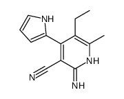 3-Pyridinecarbonitrile,2-amino-5-ethyl-6-methyl-4-(1H-pyrrol-2-yl)-(9CI) structure