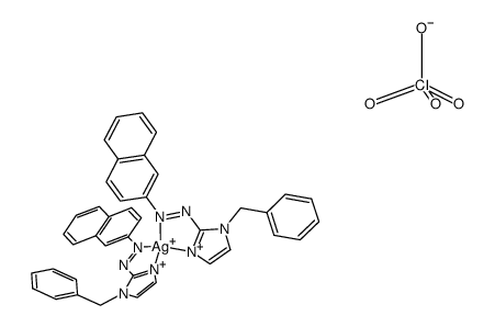 bis-[1-benzyl-2-(naphthyl-β-azo)imidazole]silver(I) perchlorate Structure