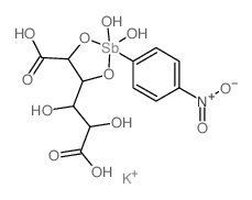 (4-nitrophenyl)antimony; 2,3,4,5-tetrahydroxyhexanedioic acid; dihydrate Structure