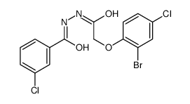 N'-[2-(2-bromo-4-chlorophenoxy)acetyl]-3-chlorobenzohydrazide结构式