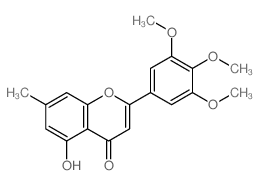 5-hydroxy-7-methyl-2-(3,4,5-trimethoxyphenyl)chromen-4-one结构式