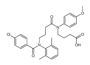 N-(N-(p-Chlorobenzoyl)-4-(2,6-dimethylanilino)butyryl)-4-(p-anisidino) butyric acid Structure