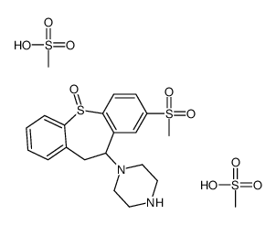 methanesulfonic acid,3-methylsulfonyl-5-piperazin-1-yl-5,6-dihydrobenzo[b][1]benzothiepine 11-oxide Structure