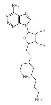Adenosine,5'-S-[6-amino-1-(2-aminoethyl)hexyl]-5'-thio-结构式