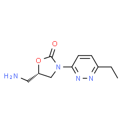 2-Oxazolidinone,5-(aminomethyl)-3-(6-ethyl-3-pyridazinyl)-,(S)-(9CI) Structure