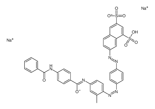 disodium 7-[[4-[[4-[[4-(benzoylamino)benzoyl]amino]-o-tolyl]azo]phenyl]azo]naphthalene-1,3-disulphonate structure