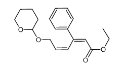 ethyl (Z,Z)-3-phenyl-6-[(tetrahydropyranyl)oxy]hexa-2,4-dienoate结构式