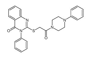 Piperazine, 1-(((3,4-dihydro-4-oxo-3-phenyl-2-quinazolinyl)thio)acetyl )-4-phenyl-结构式