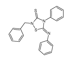 2-benzyl-4-phenyl-5-phenylimino-3-thio-1,2,4-thiadiazolidine结构式