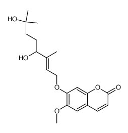 bungeidiol-7-(3',7'-dimethyl-4',7'-dihydroxyoct-2'-enyloxy)-6-methoxycoumarin结构式