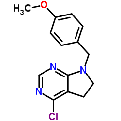 4-氯-7-(4-甲氧基苄基)-6,7-二氢-5H-吡咯并[2,3-d]嘧啶结构式
