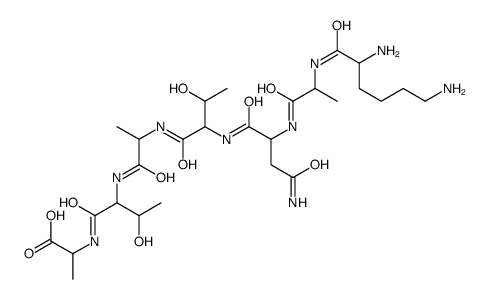 (2S)-2-[[(2S,3R)-2-[[(2S)-2-[[(2S,3R)-2-[[(2S)-4-amino-2-[[(2S)-2-[[(2S)-2,6-diaminohexanoyl]amino]propanoyl]amino]-4-oxobutanoyl]amino]-3-hydroxybutanoyl]amino]propanoyl]amino]-3-hydroxybutanoyl]amino]propanoic acid Structure