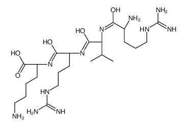 (2S)-6-amino-2-[[(2S)-2-[[(2S)-2-[[(2S)-2-amino-5-(diaminomethylideneamino)pentanoyl]amino]-3-methylbutanoyl]amino]-5-(diaminomethylideneamino)pentanoyl]amino]hexanoic acid结构式