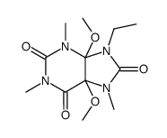 9-ethyl-4,5-dimethoxy-1,3,7-trimethyl-tetrahydro-purine-2,6,8-trione结构式