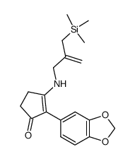 3-<<2-<(trimethylsilyl)methyl>-2-propenyl>amino>-2-<3,4-(methylenedioxy)phenyl>-2-cyclopenten-1-one结构式