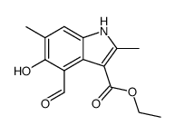 ethyl 4-formyl-5-hydroxy-2,6-dimethylindole-3-carboxylate结构式