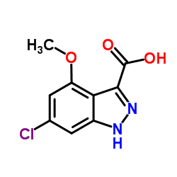 6-Chloro-4-methoxy-1H-indazole-3-carboxylic acid结构式