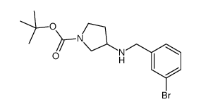 3-(3-溴苄氨基)-吡咯烷-1-羧酸叔丁酯结构式