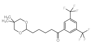 BIS-3',5'-TRIFLUOROMETHYL-5-(5,5-DIMETHYL-1,3-DIOXAN-2-YL)VALEROPHENONE结构式