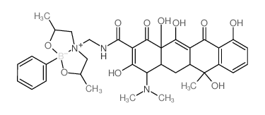 Boron,[N-[[bis[2-(hydroxy-kO)propyl]amino-kN]methyl]-4-(dimethylamino)-1,4,4a,5,5a,6,11,12a-octahydro-3,6,10,12,12a-pentahydroxy-6-methyl-1,11-dioxo-2-naphthacenecarboxamidato(2-)]phenyl-,(T-4)-结构式