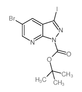 tert-Butyl 5-bromo-3-iodo-1H-pyrazolo[3,4-b]pyridine-1-carboxylate picture