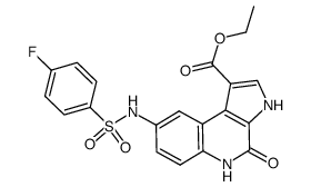 8-(4-fluoro-benzenesulfonylamino)-4-oxo-4,5-dihydro-3H-pyrrolo[2,3-c]quinoline-1-ethyl carboxylate Structure