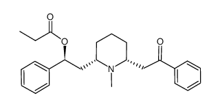 (S)-2-[(2R,6S)-6-(2-propionyloxy-2-phenylethyl)-1-methylpiperidin-2-yl]-1-phenylethanone Structure