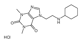 7-[2-(cyclohexylamino)ethyl]-1,3-dimethylpurine-2,6-dione,hydrochloride Structure
