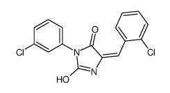 (5Z)-3-(3-chlorophenyl)-5-[(2-chlorophenyl)methylidene]imidazolidine-2,4-dione结构式